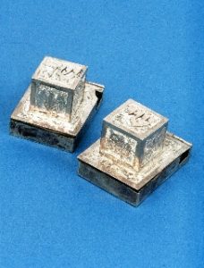 PAIR OF SILVER TEFILLIN CASES