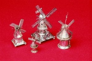 SILVER WINDMILL SPICE CONTAINERS
